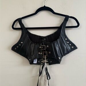 CHARMAIN  GOTHIC BUSTIER PU LEATHER  ARMOR NWT SIZE M